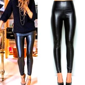 Black Faux Leather high waist Leggings💃